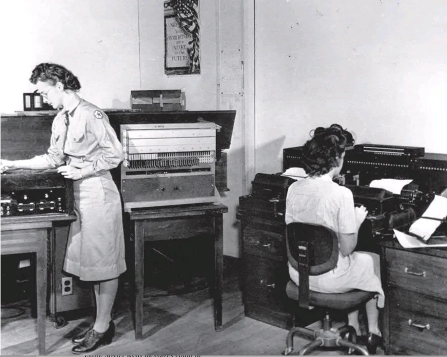 Purple analog equipment in use