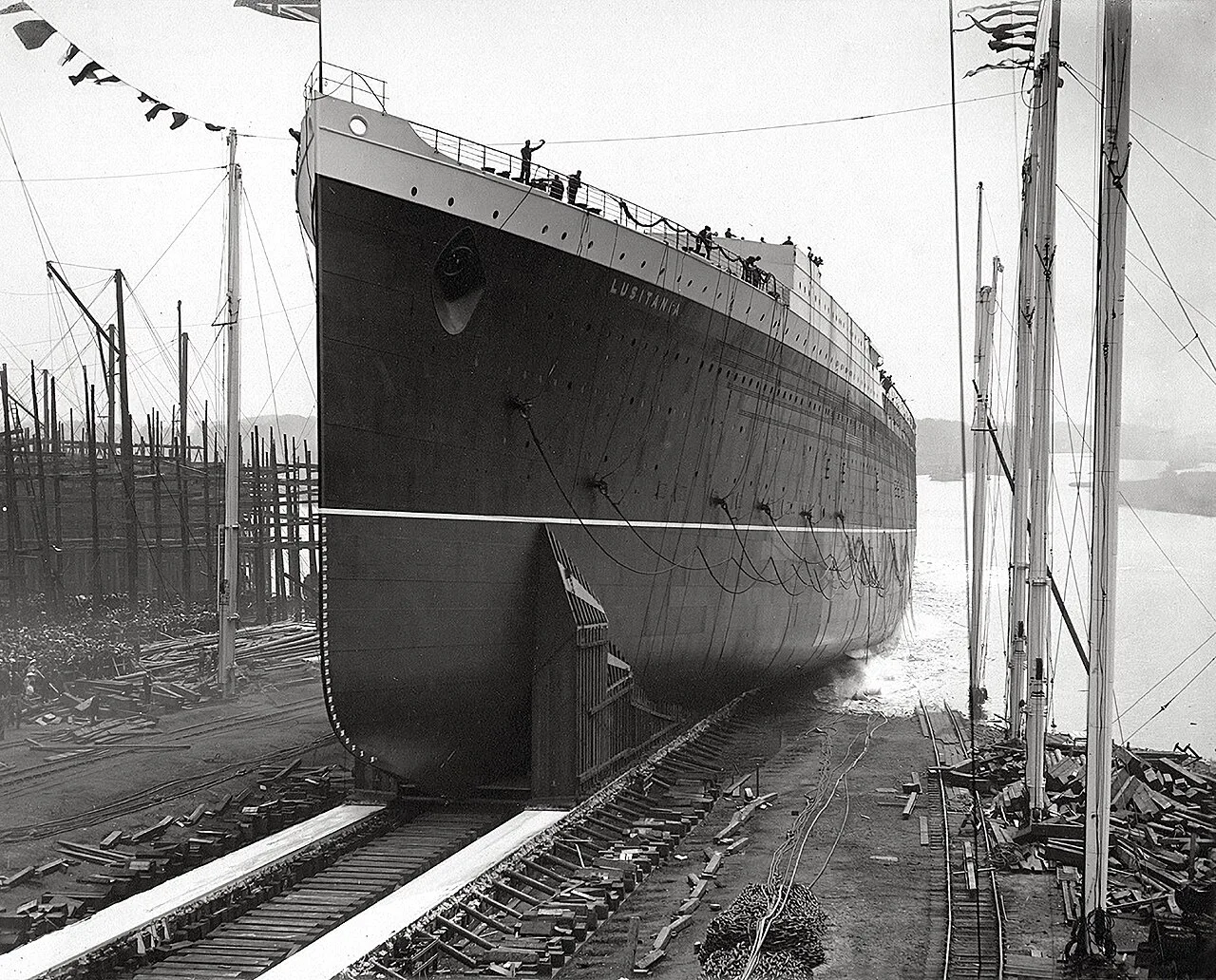 Lusitania's launch, 7 June 1906
