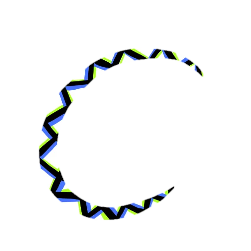 Artist's depiction of a Scintillating scotoma, exhibiting a flashing visual pattern similar to Dazzle camouflage used during WWI.