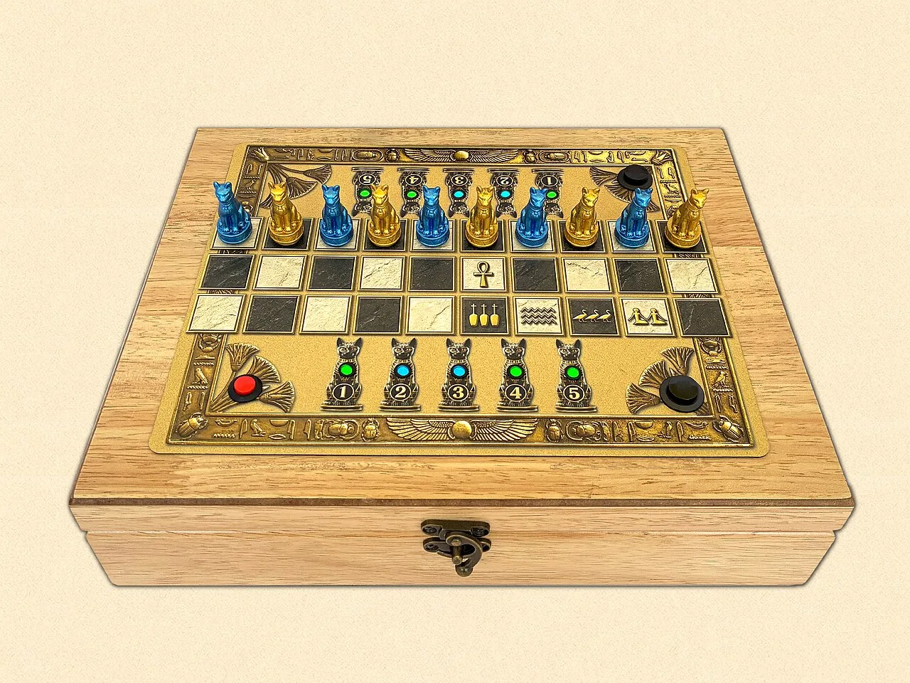 The world's first electronic Senet board game by Blue Ibis Designs
