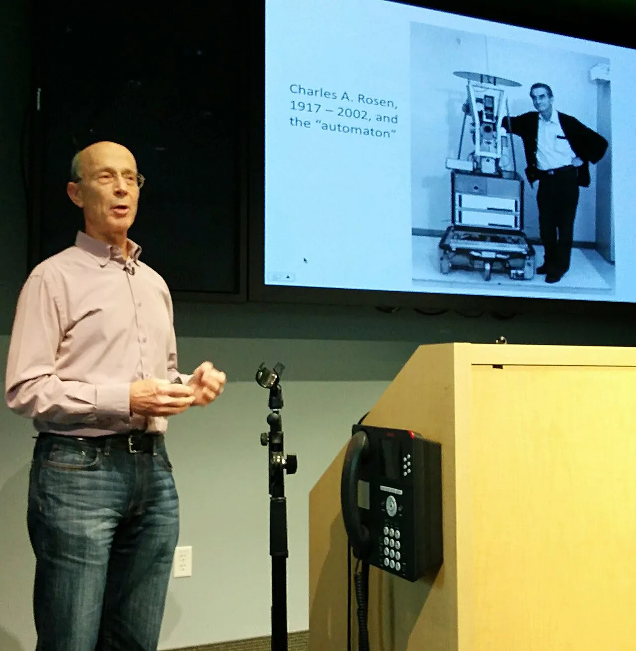 Peter Hart discussed Shakey's firsts in a talk at Google in February 2015.