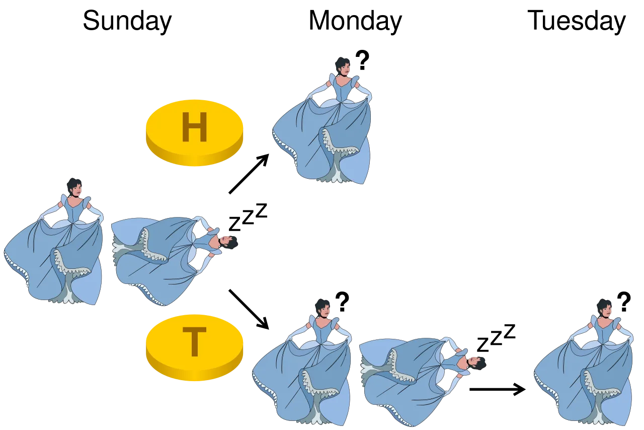 Illustration of the original sleeping beauty problem