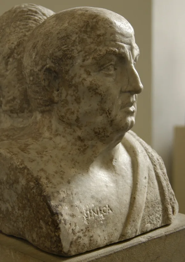A bust of Seneca, a Stoic philosopher from the Roman Empire who served as an adviser to Nero