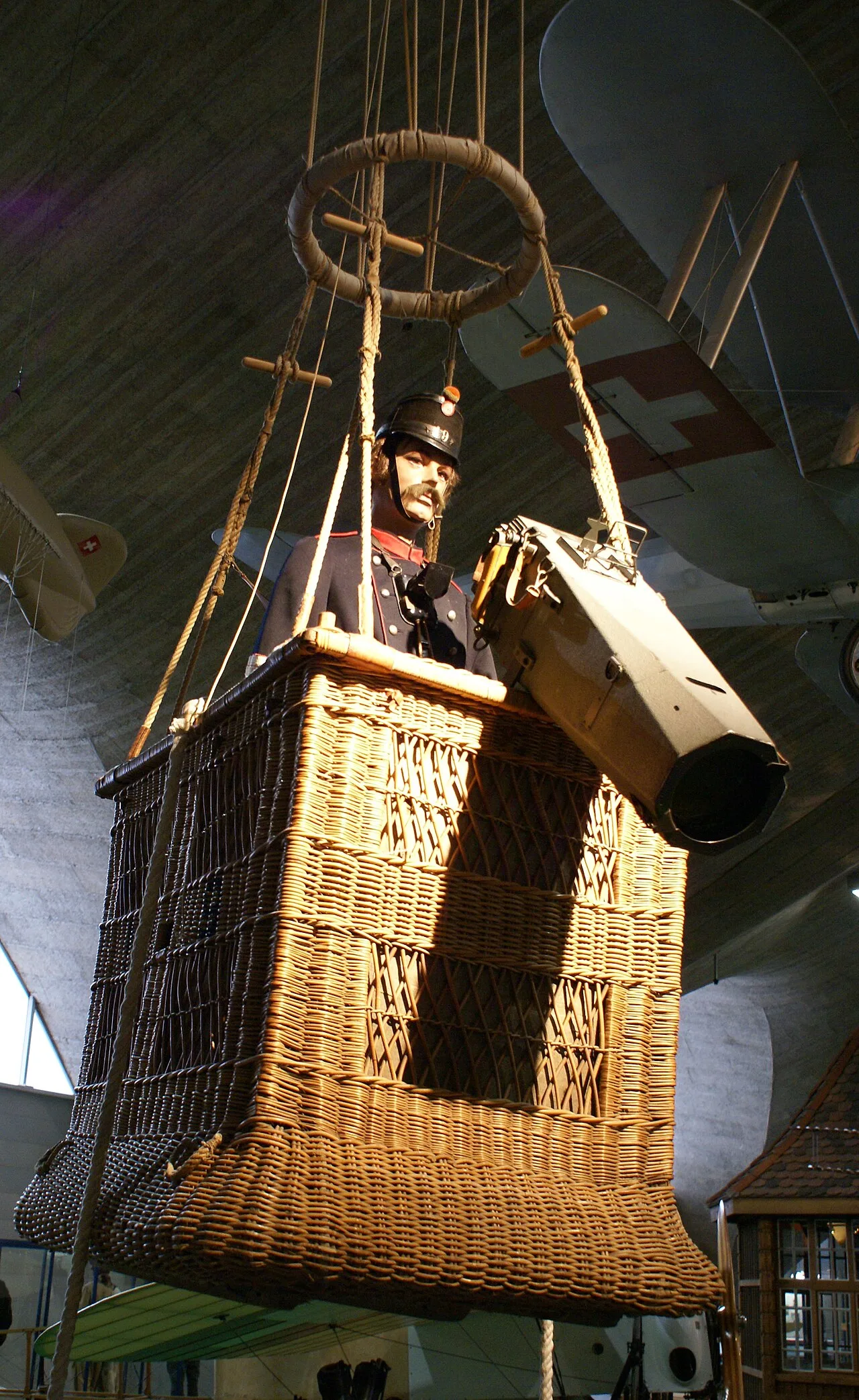 Replica of a balloon observer of the Swiss Army in World War I