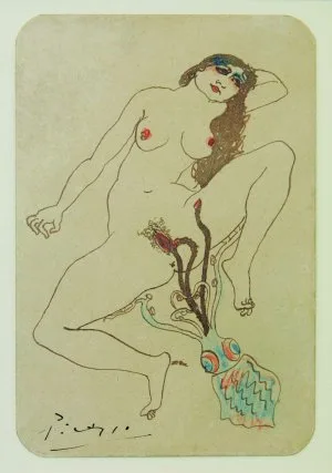 Dona i Pop ("Woman and Octopus") (1903, Catalan title), private drawing by Pablo Picasso