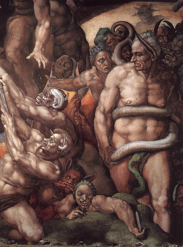 Group of the damned, with Biagio da Cesena as Minos at right
