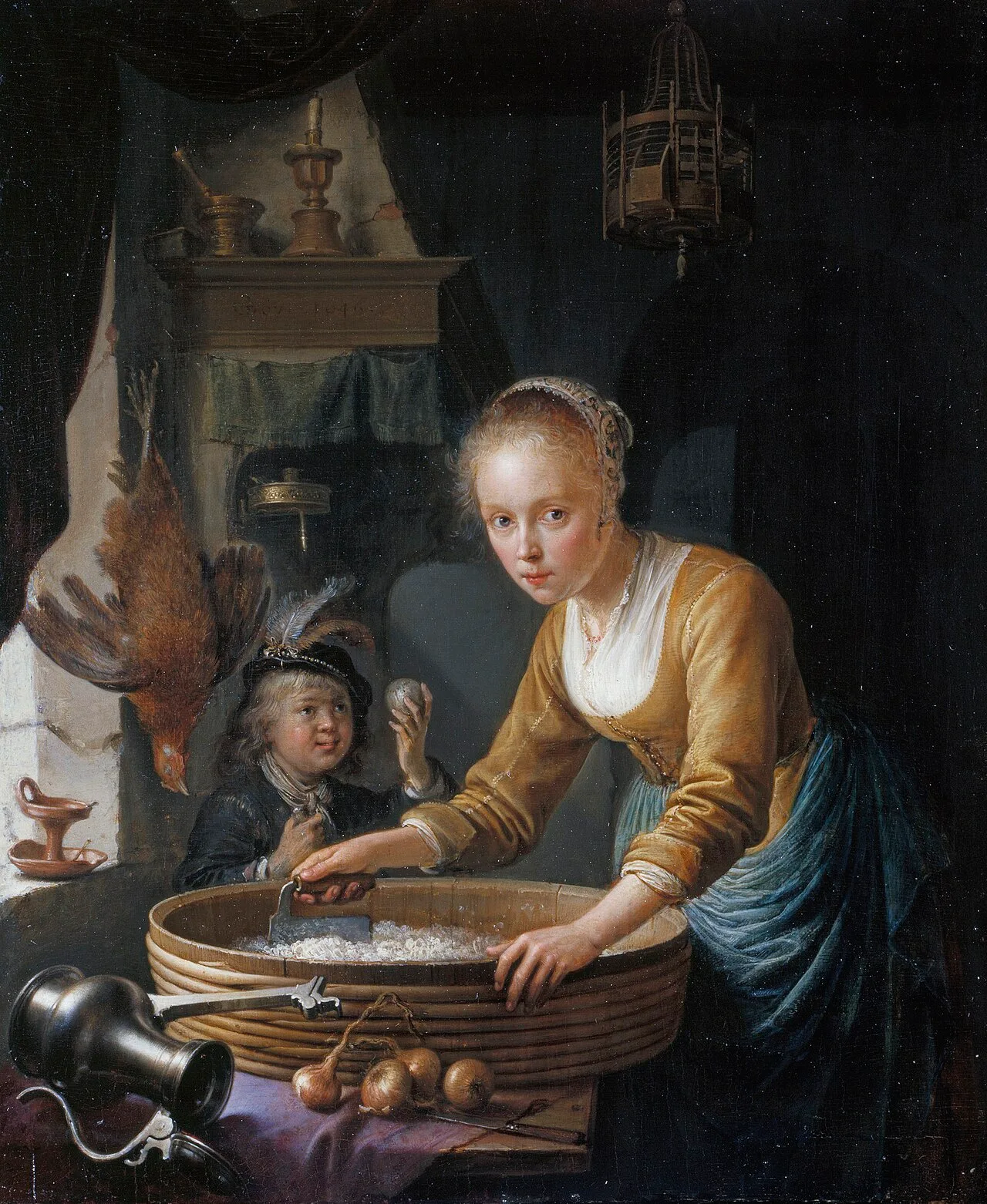 Gerrit Dou, Girl Chopping Onions