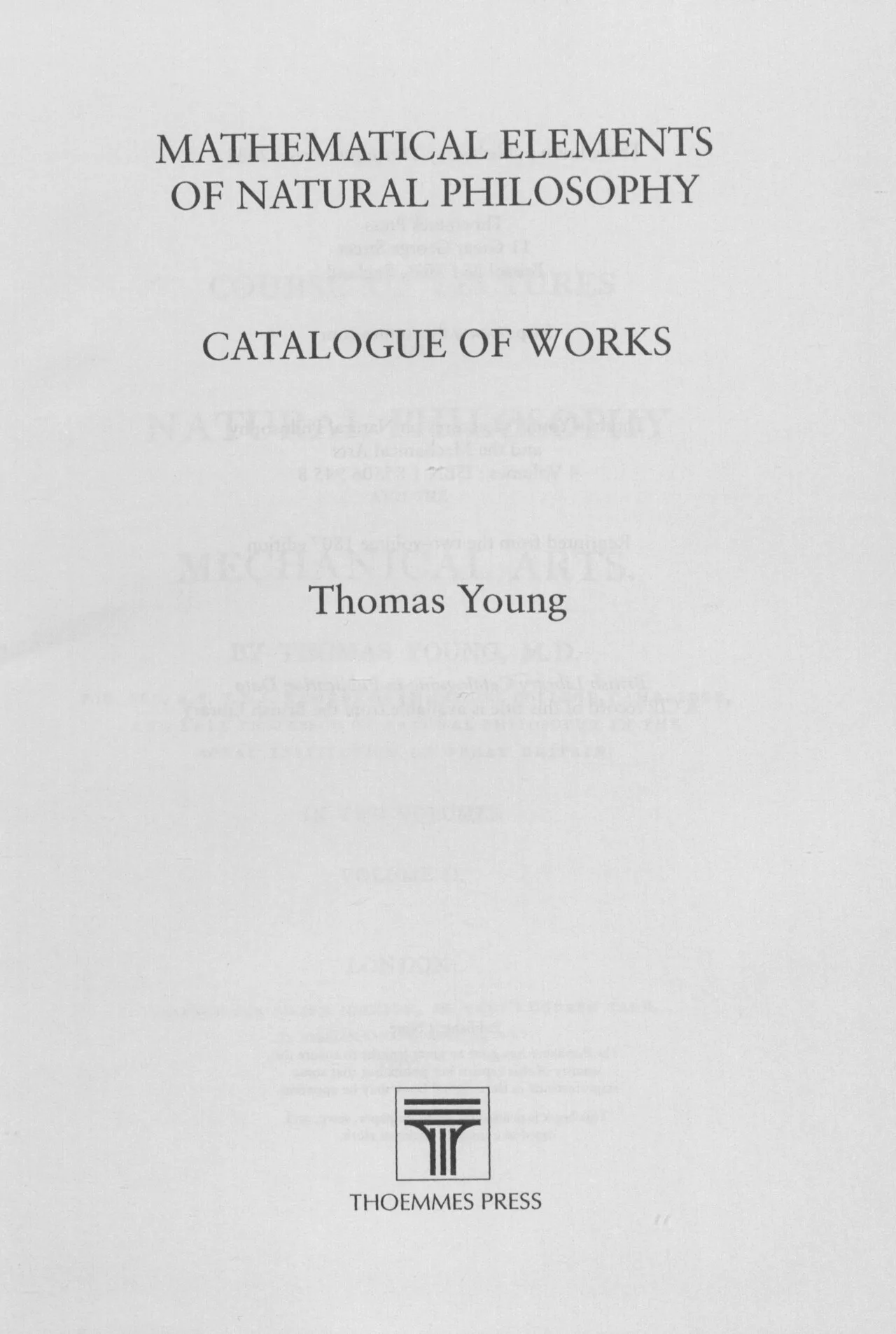 Young's Mathematical Elements of Natural Philosophy