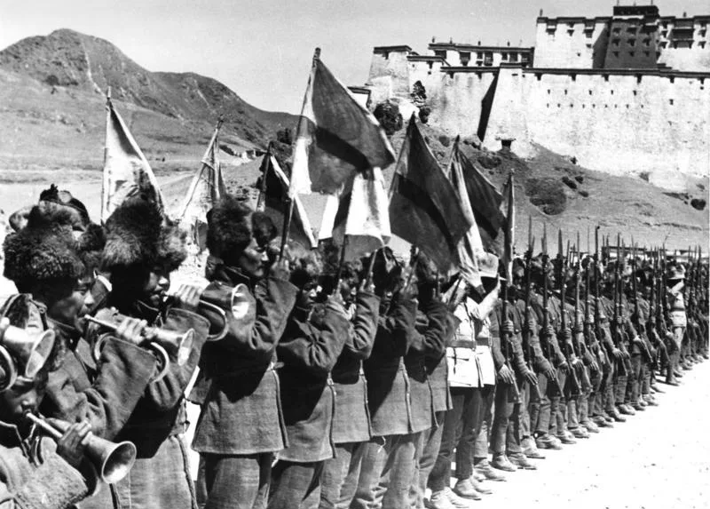 The Tibetan Army on parade in 1938