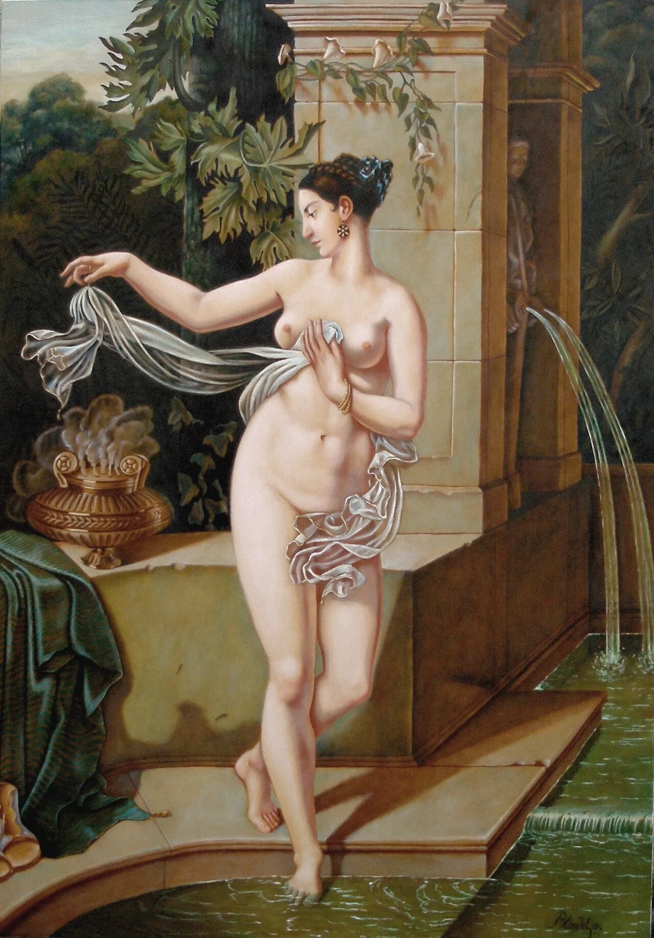 La Circassienne au Bain by Merry-Joseph Blondel; the most highly valued item of cargo lost on Titanic. This image is of