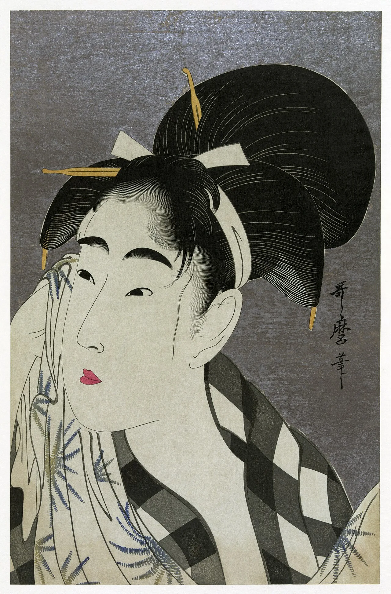 Ase o fuku onna (Woman Wiping Sweat), Ukiyo-e, 1798