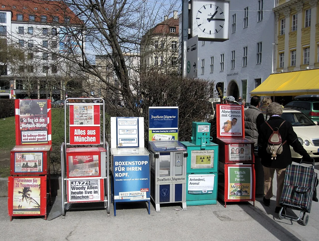 Newspaper vending machines in Munich
