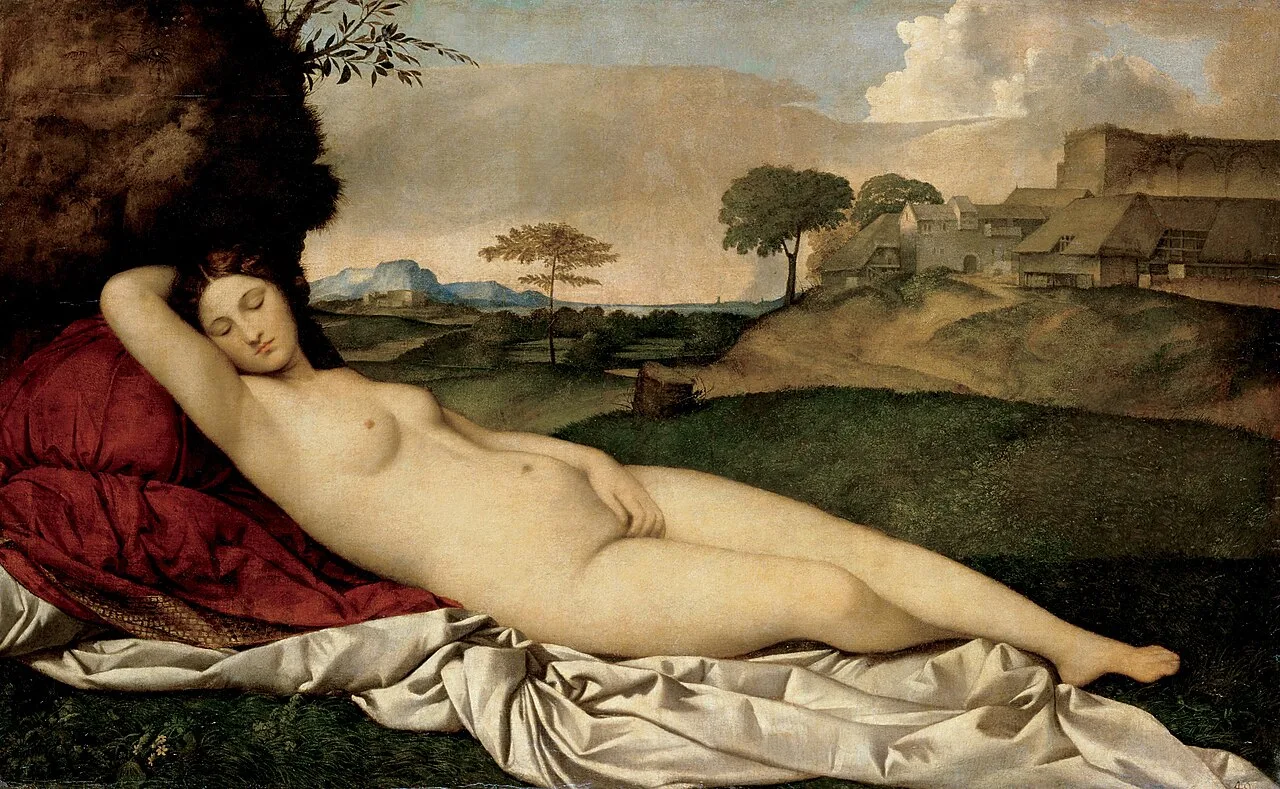 Dresden Venus (c. 1510–11), traditionally attributed to Giorgione but for which Titian completed at least the landscape.