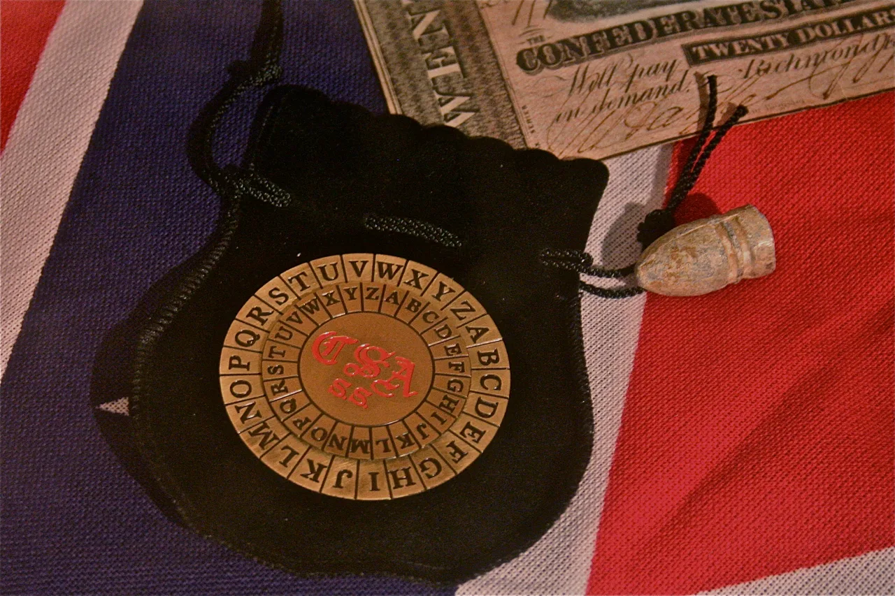 A reproduction of the Confederacy's cipher disk used in the American Civil War on display in the National Cryptologic Mu