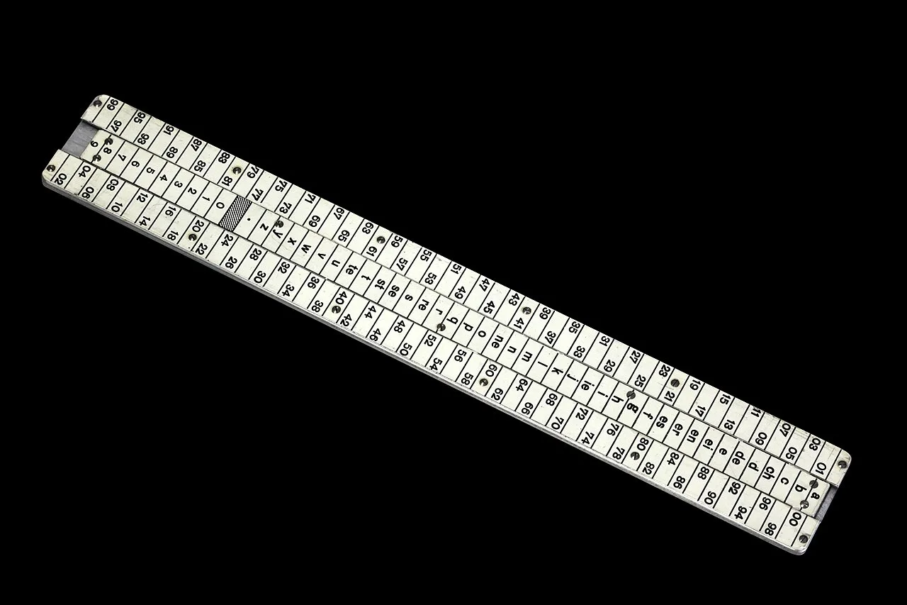 Cryptographic slide rule used as a calculation aid by the Swiss Army between 1914 and 1940