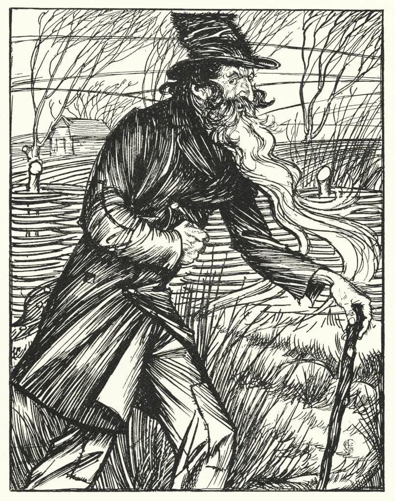 "The Wandering Jew", 1898 illustration by E. J. Sullivan for Sartor Resartus