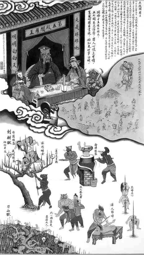 Chinese illustration of Yanluo Wang as a local judge