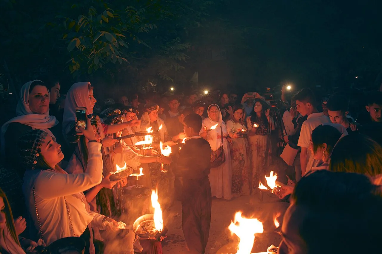 Ezidis celebrating Ezidi New Year in April 2018 at Lalish 01