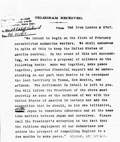 The telegram, completely decrypted and translated